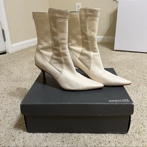 KENNETH COLE REACTION heeled leather pointed toe boots 👢 size: 9 1/2